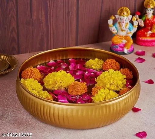Dazzles Home New Traditional Flower Decorative urli bowl designer Big Size For Home Office Use Diwali Gifts