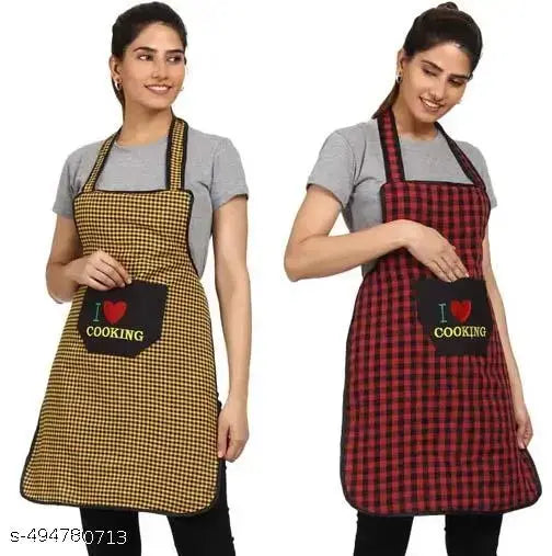 The Sewing Corner Kitchen Waterproof Apron with Multipurpose Front Pocket, Cooking Kitchen Aprons for Women Men Chef – Pack of 2