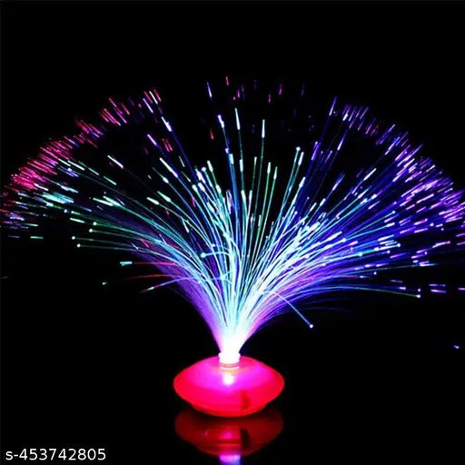 Color-Changing LED Fiber Optic Night Light Lamp Battery-Powered Home, Christmas, Party, Bedroom Decor Lamp Pack of 1