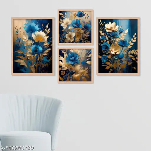Wall Painting/Poster For Home Decoration Office Wall Art Decor (Set of 4)