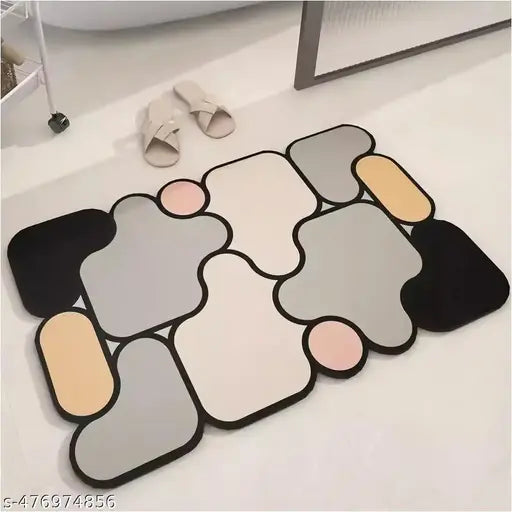 Super Absorbent Bath Mat 3D Puzzle 5mm Soft Quick Drying Bathroom Mat Anti Skid Shower Floor Mat Kitchen Door Mat Rubber Non-Slip Bottom Door Rug (60 x 40 Cm, Puzzle)