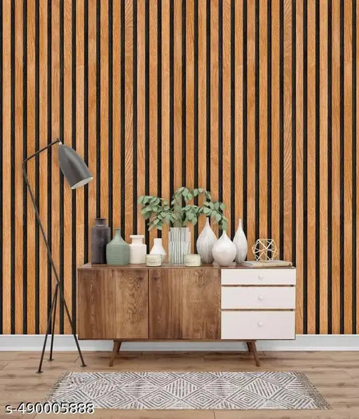 Global decor Self-Adhesive Wooden Wallpaper | Striped Wood Grain Textured Vinyl Contact Paper | Waterproof & Peel and Stick for Wall, Cabinet, Furniture, Kitchen Countertop & DIY Home Décor