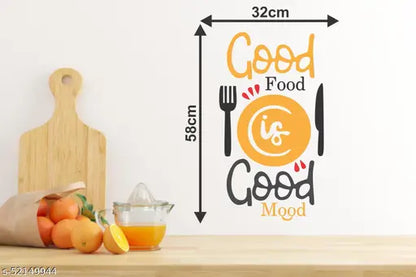Vcreate Décor GOOD FOOD IS GOOD MOOD Wall Sticker (Vinyl,Size-58 X 35 CM)