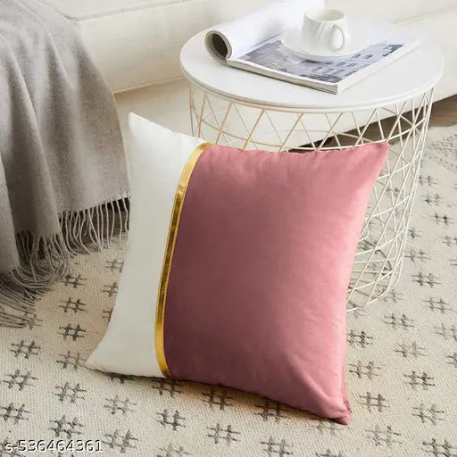 Zikrak Single line Velvet Cushion Cover 16 x 16 inch