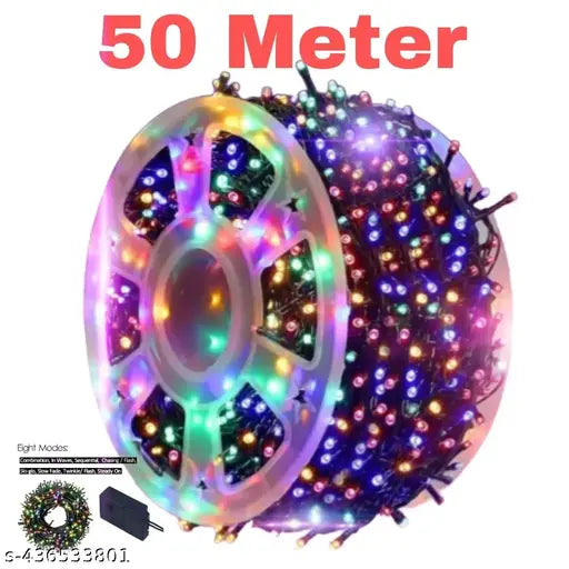 DECORATIVE 50 METER String rice Light with 7 Color Changing modes Multicolour led Bulbs for Diwali, Christmas, Home Decoration.Heavy Duty Copper Led String Light Rice String (Multicolor)