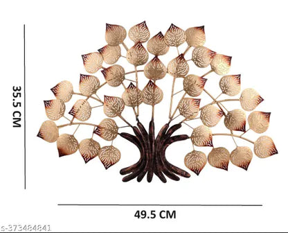 Elegant Metal Tree Wall Sculpture with Cutout Leaves - Perfect for Home Décor