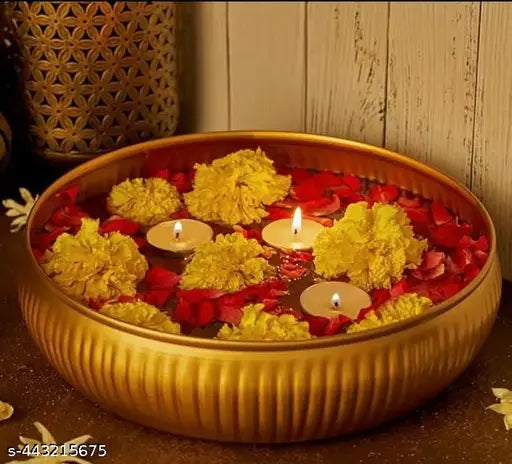 Dazzles Home New Traditional Flower Decorative urli bowl designer Big Size For Home Office Use Diwali Gifts