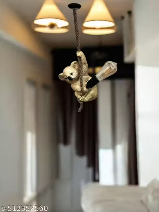 Squirrel/Panda Decorative Hanging Light Without Bulb ( Golden )- Panda, Squirrel, Fancy Light, Home Decor, Restaurant Decor, Lights for Restaurant, Hanging Light for restaurant