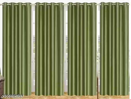 Polyester Solid Curtain | Printed Solid Curtains | Curtains | Polyester Solid Door Curtains | Stylish Solid Curtains for Home | Light Filtering Solid Door Curtains for Home , Office, Living Room | PACK OF 4