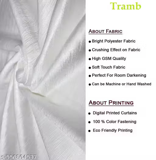 Polyester Solid Curtain | Printed Solid Curtains | Curtains | Polyester Solid Door Curtains | Stylish Solid Curtains for Home | Light Filtering Solid Door Curtains for Home , Office, Living Room | PACK OF 4
