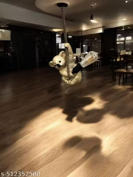 Squirrel/Panda Decorative Hanging Light Without Bulb ( Golden )- Panda, Squirrel, Fancy Light, Home Decor, Restaurant Decor, Lights for Restaurant, Hanging Light for restaurant