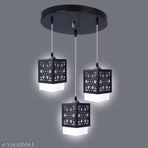 G Gojeeva Wooden Design Hanging Pendant Ceiling Light for Home Decoration Fancy Stylish Lighting Living Room, Kitchen Indoor Fixture (Bulb not include)