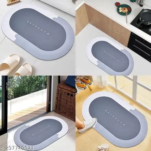 Bathroom mat Water Absorbing Mat for Bathroom Quick Dry Rubber Backed Anti-Slip Floor Mat Non Slip mat for Home, Kitchen (40 x 60 cm)