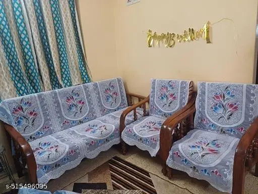 premium quality (set of 10 pcs) 5 seater sofa cover. 3+1+1 sofa cover . net sofa