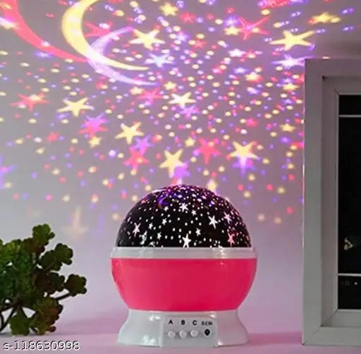 Night Light Lamp Projector, Star Light Rotating Projector, Star Projector Lamp with Colors and 360 Degree Moon Star Projection with USB Cable ,Lamp for Kids Room (Random Colour)