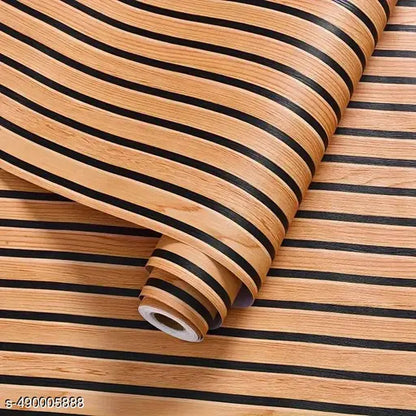 Global decor Self-Adhesive Wooden Wallpaper | Striped Wood Grain Textured Vinyl Contact Paper | Waterproof & Peel and Stick for Wall, Cabinet, Furniture, Kitchen Countertop & DIY Home Décor