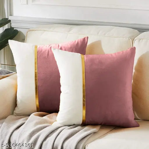 Zikrak Single line Velvet Cushion Cover 16 x 16 inch