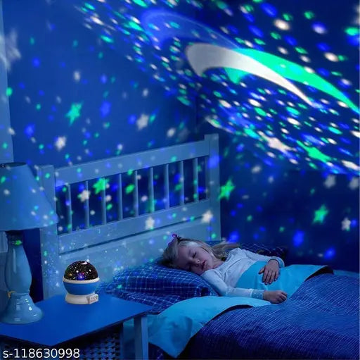 Night Light Lamp Projector, Star Light Rotating Projector, Star Projector Lamp with Colors and 360 Degree Moon Star Projection with USB Cable ,Lamp for Kids Room (Random Colour)
