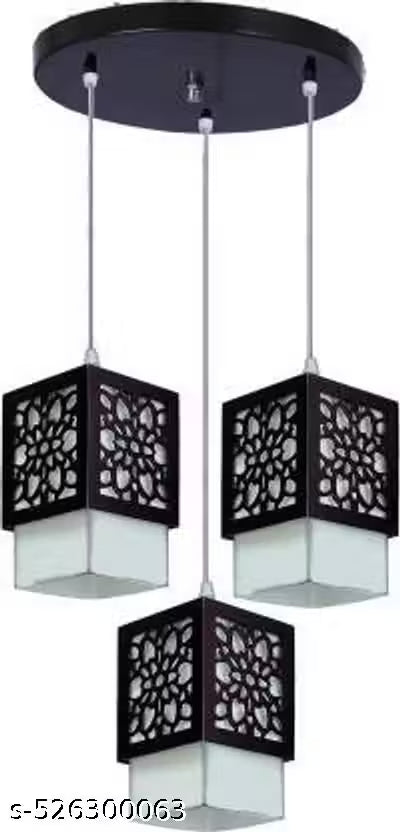 G Gojeeva Wooden Design Hanging Pendant Ceiling Light for Home Decoration Fancy Stylish Lighting Living Room, Kitchen Indoor Fixture (Bulb not include)