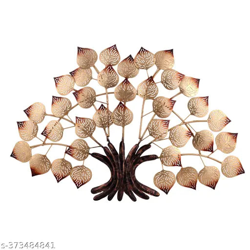 Elegant Metal Tree Wall Sculpture with Cutout Leaves - Perfect for Home Décor