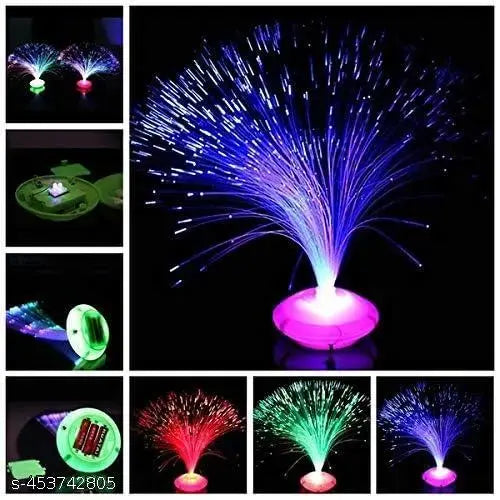Color-Changing LED Fiber Optic Night Light Lamp Battery-Powered Home, Christmas, Party, Bedroom Decor Lamp Pack of 1