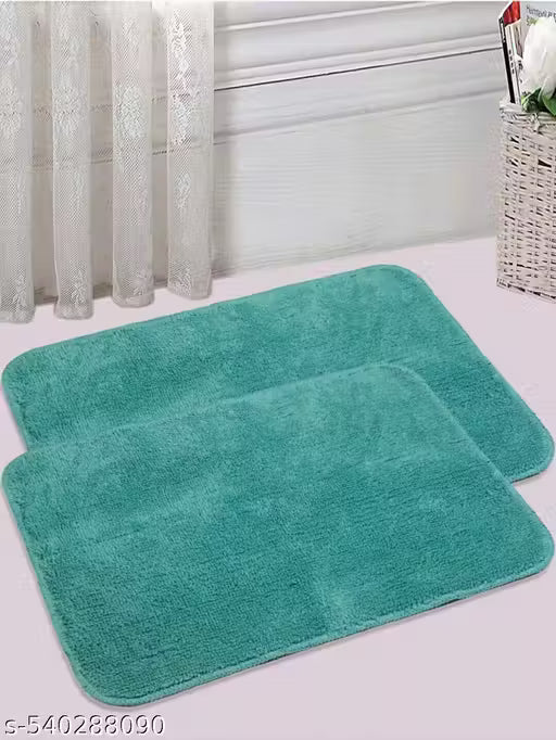 Set of 2 Premium Microfiber Bath Mats – Soft, Anti-Skid, Quick Dry Bathroom Rugs – Machine Washable Floor Mats for Home
