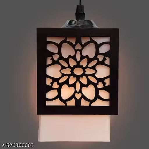 G Gojeeva Wooden Design Hanging Pendant Ceiling Light for Home Decoration Fancy Stylish Lighting Living Room, Kitchen Indoor Fixture (Bulb not include)